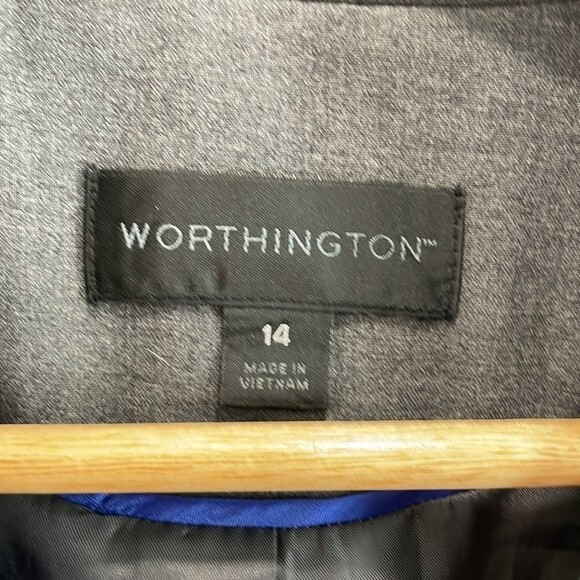 Worthington Dark Gray One Button Blazer Size 14 - Picture 3 of 6